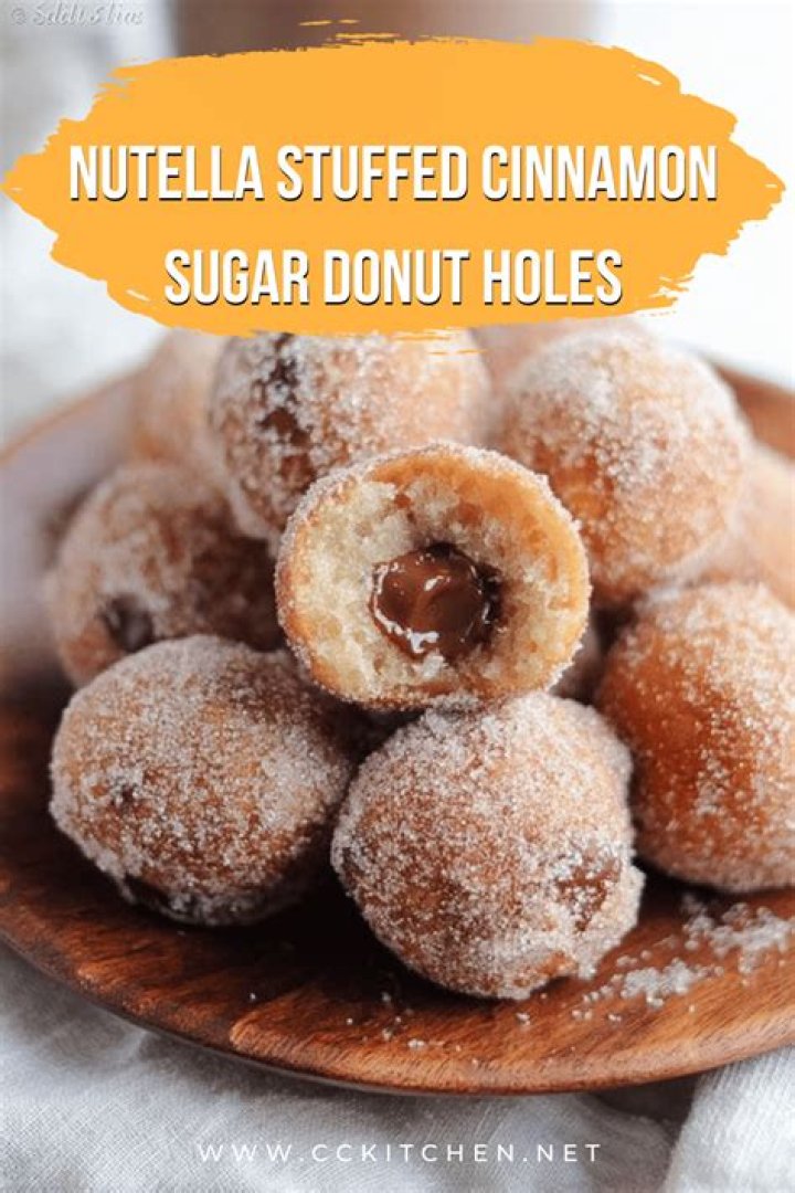 Cinnamon Sugar Donut Holes Filled With Nutella